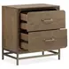 Lindon Belgian Wheat and Coffee Bean 2 Drawer Nightstand with USB Charging