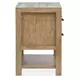 Plum Creek Sierra Brown and White 2 Drawer Marble Top Open Nightstand with USB Charging