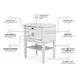 Coastal Point Fresh White and Soft Grey Glaze 1 Drawer Open Nightstand with USB Charging