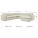 Elyza Linen 5 Piece Sectional with RAF Chaise