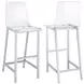 Juelia Chrome And Clear Acrylic Bar Stool Set of 2
