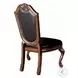 Chateau De Ville Black Synthetic Leather and Cherry Side Chair with Nailhead Trim Set of 2