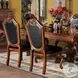 Chateau De Ville Black Synthetic Leather and Cherry Side Chair with Nailhead Trim Set of 2