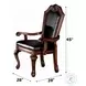 Chateau De Ville Black Synthetic Leather and Cherry Arm Chair Nailhead Trim Set of 2