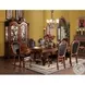 Chateau De Ville Black Synthetic Leather and Cherry Arm Chair Nailhead Trim Set of 2