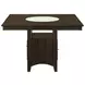 Gabriel Cappuccino Counter Height Storage Dining Table with Built-in Lazy Susan
