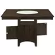 Gabriel Cappuccino Counter Height Storage Dining Table with Built-in Lazy Susan