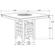 Gabriel Cappuccino Counter Height Storage Dining Table with Built-in Lazy Susan