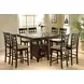 Gabriel Cappuccino Counter Height Storage Dining Table with Built-in Lazy Susan