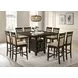 Gabriel Cappuccino Counter Height Storage Dining Table with Built-in Lazy Susan