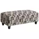 Amos Dusk White and Brown Upholstered Rectangular Cocktail Ottoman