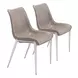 Magnus Gray And Brushed Stainless Steel Dining Chair Set Of 2