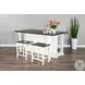 Autumn Echo White 13" Drop Leaf Kitchen Island