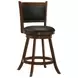 Broxton Chestnut And Black Upholstered Swivel Counter Height Stool Set of 2