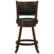 Broxton Chestnut And Black Upholstered Swivel Counter Height Stool Set of 2