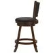 Broxton Chestnut And Black Upholstered Swivel Counter Height Stool Set of 2