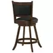 Broxton Chestnut And Black Upholstered Swivel Counter Height Stool Set of 2