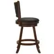 Broxton Chestnut And Black Upholstered Swivel Counter Height Stool Set of 2