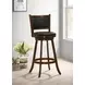 Broxton Chestnut And Black Upholstered Swivel Bar Stool Set of 2