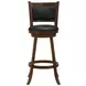 Broxton Chestnut And Black Upholstered Swivel Bar Stool Set of 2