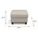 Millbrook Taupe Plain Leather Upholstered Rectangular Ottoman