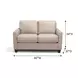 Millbrook Taupe Plain Leather 60" Loveseat