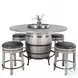 Elmcrest Gray Round Counter Height Dining Table with Lazy Susan