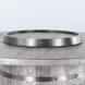 Elmcrest Gray Round Counter Height Dining Table with Lazy Susan