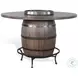 Velden Hollow Natural Round Counter Height Dining Table with Lazy Susan
