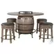 Velden Hollow Natural Round Counter Height Dining Table with Lazy Susan