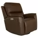 Henry Burnt Umber Leather Swivel Gliding Power Recliner with USB Charging and Heat Massage