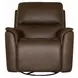 Henry Burnt Umber Leather Swivel Gliding Power Recliner with USB Charging and Heat Massage