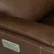 Henry Burnt Umber Leather Swivel Gliding Power Recliner with USB Charging and Heat Massage