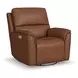 Henry Caramel Leather Swivel Gliding Power Recliner with USB Charging and Heat Massage