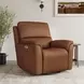 Henry Caramel Leather Swivel Gliding Power Recliner with USB Charging and Heat Massage