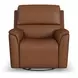 Henry Caramel Leather Swivel Gliding Power Recliner with USB Charging and Heat Massage