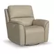 Henry Beige Leather Swivel Gliding Power Recliner with USB Charging and Heat Massage