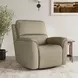 Henry Beige Leather Swivel Gliding Power Recliner with USB Charging and Heat Massage