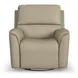 Henry Beige Leather Swivel Gliding Power Recliner with USB Charging and Heat Massage