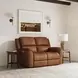 Henry Russet Leather 63" Power Reclining Loveseat with Power Headrest and Lumbar