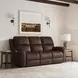 Henry Brown Leather 86" Power Reclining Sofa with Power Headrest and Lumbar