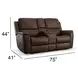 Henry Brown Leather 75" Power Reclining Console Loveseat with Power Headrest and Lumbar