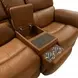 Henry Russet Leather 75" Power Reclining Console Loveseat with Power Headrest and Lumbar