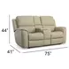 Henry Brown Leather 75" Power Reclining Console Loveseat with Power Headrest and Lumbar