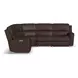 Henry Burnt Umber Leather 6 Piece Modular Zero Gravity Power Reclining Sectional with Power Headrest and USB Charging
