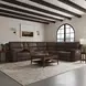 Henry Burnt Umber Leather 6 Piece Modular Zero Gravity Power Reclining Sectional with Power Headrest and USB Charging