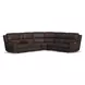 Henry Burnt Umber Leather 6 Piece Modular Zero Gravity Power Reclining Sectional with Power Headrest and USB Charging