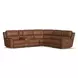 Henry Caramel Leather 7 Piece Modular Zero Gravity Power Reclining Sectional with Power Headrests and USB Charging