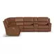 Henry Caramel Leather 7 Piece Modular Zero Gravity Power Reclining Sectional with Power Headrests and USB Charging