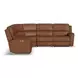 Henry Caramel Leather 7 Piece Modular Zero Gravity Power Reclining Sectional with Power Headrests and USB Charging